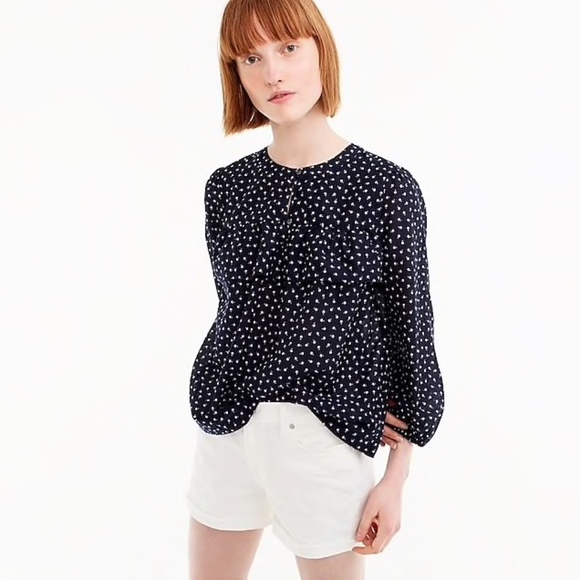 J.Crew Petite M ruffle top in tiny cherries, NWT - Picture 4 of 6